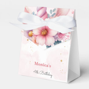 Whimsical magic pink unicorn horn kids birthday favour box