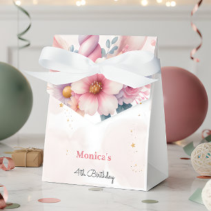 Whimsical magic pink unicorn horn kids birthday favour box