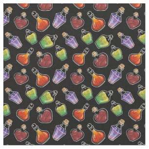 Whimsical Magic Potion Bottles Pattern Fabric