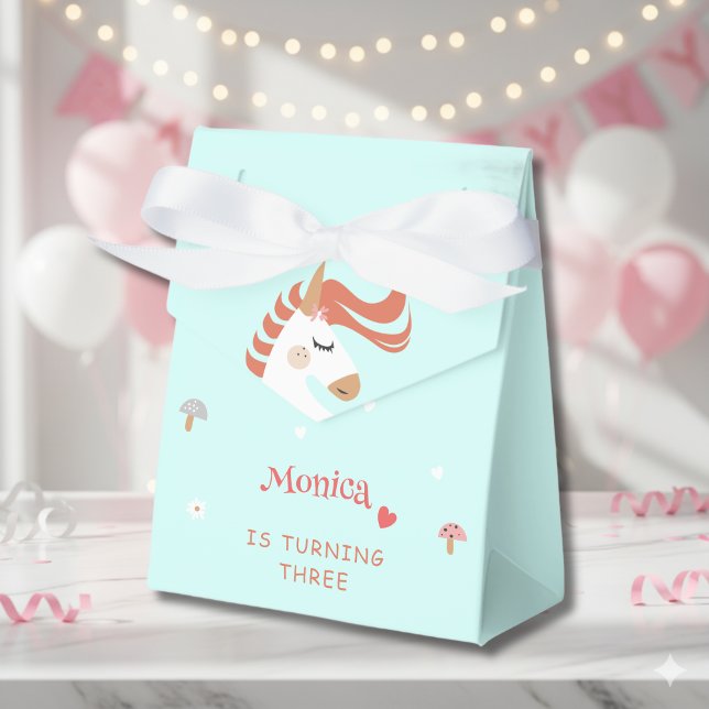 Whimsical magic unicorn kids birthday favour box (Creator Uploaded)