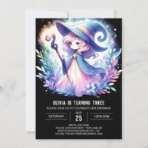 Whimsical Magic Wizard Birthday Invitation