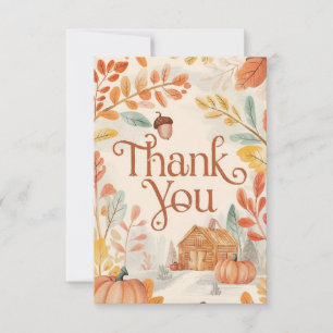 Whimsical Magical Autumn Fall Thank You Card