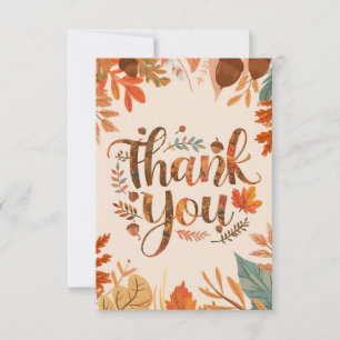 Whimsical Magical Autumn Thank You Card