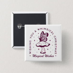 Whimsical magical Christmas purple aesthetic 15 Cm Square Badge
