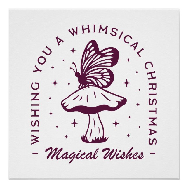 Whimsical magical Christmas purple aesthetic Poster (Front)