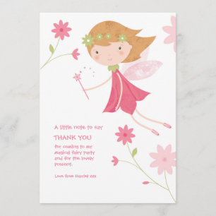 Whimsical Magical Fairy Birthday Thank You Card