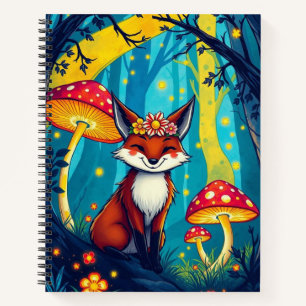 Whimsical Magical Forest Design/Cute fox Notebook
