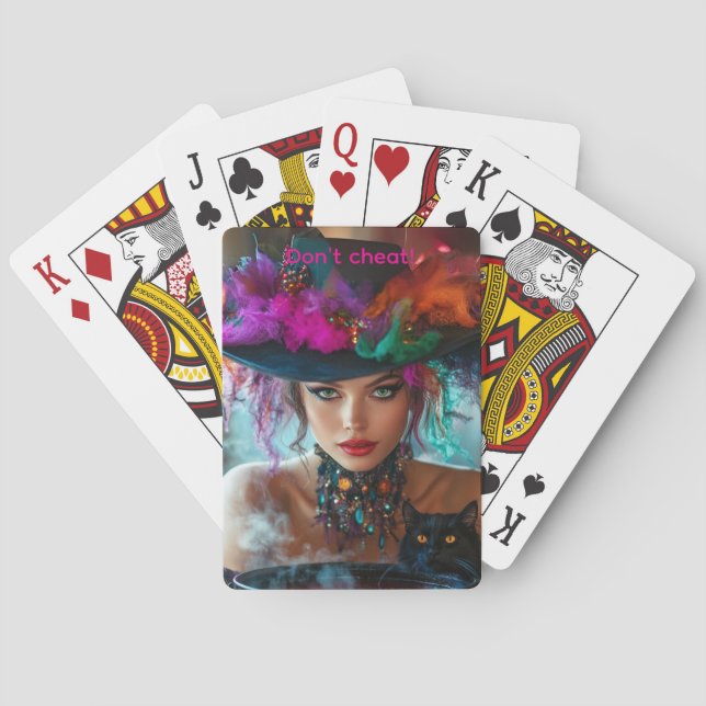 Whimsical Magical Good Witch Playing Cards (Back)