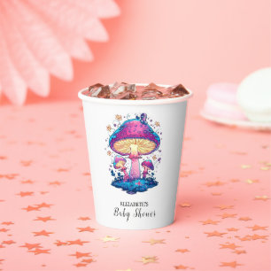 Whimsical Magical Mushroom Baby Shower Paper Cups