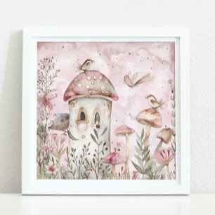 WHIMSICAL MAGICAL MUSHROOM GARDEN POSTER