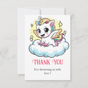 Whimsical Magical Unicorn Baby Shower Thank You Card