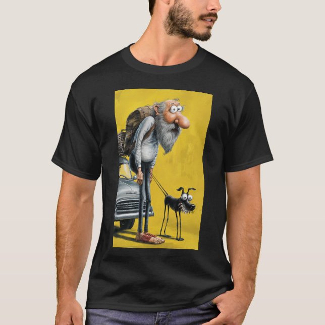 whimsical man dog T-Shirt (Front)