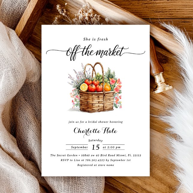 Whimsical Market Farmers Bridal Shower Invitation (Creator Uploaded)