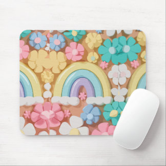 Whimsical Marshmallow Blooms - Vibrant Phone Case Mouse Mat