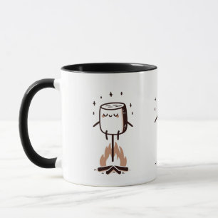 Whimsical Marshmallow Roasting Itself Mug