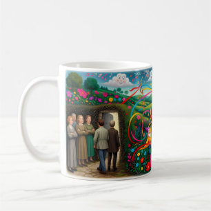 Whimsical Maypole Chaos and Spring Cheer Mug