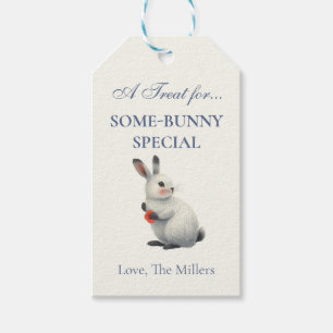 Whimsical Meadow Watercolor Bunny Easter Gift Tags