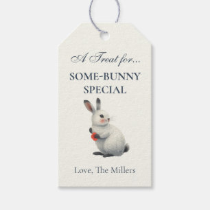 Whimsical Meadow Watercolor Bunny Easter Gift Tags