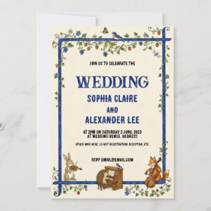 Whimsical Mediaeval Animals Wedding Invitation