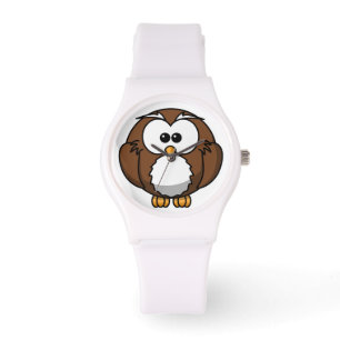 Whimsical meme Round Cartoon Owl Watch