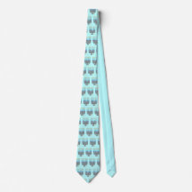 Whimsical Menorah Men's Light Blue Neck Tie
