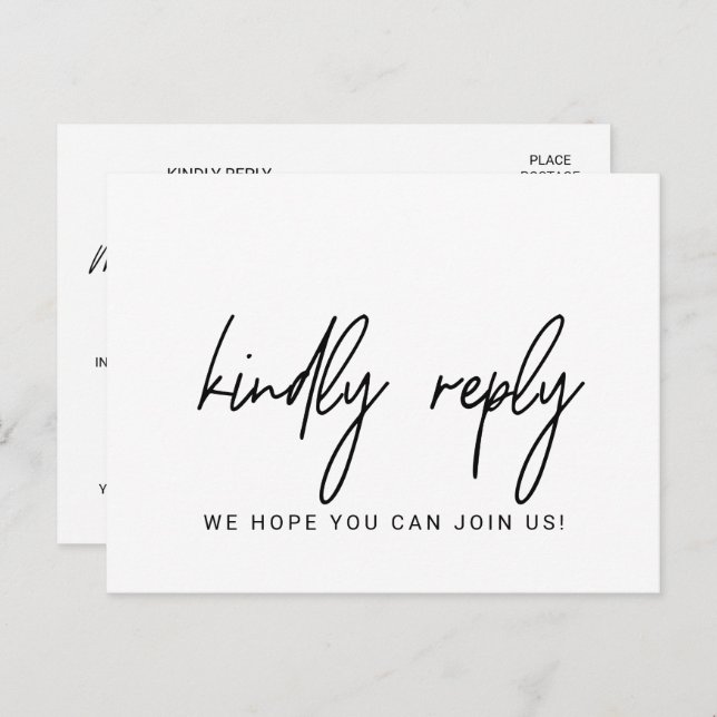 Whimsical Menu Choice & Song Request RSVP Postcard (Front/Back)