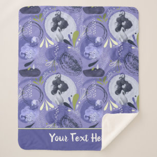 Whimsical Mermaid Purple Abstract Sherpa Blanket