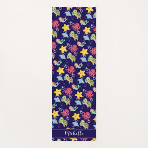 Whimsical mermaid rainbow sea birthday party  yoga mat