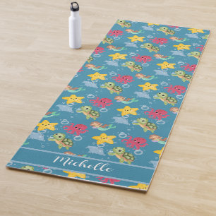 Whimsical mermaid rainbow sea birthday party  yoga mat