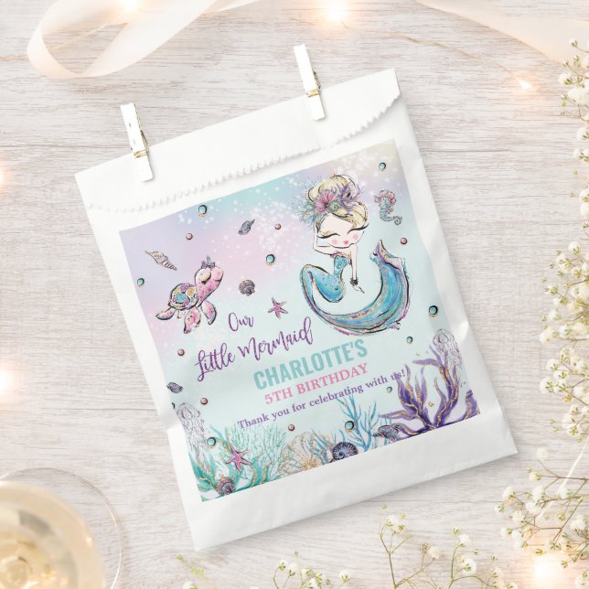 Whimsical Mermaid Under the Sea Birthday Party Favour Bags (Clipped)