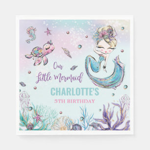 Whimsical Mermaid Under the Sea Birthday Party Napkin