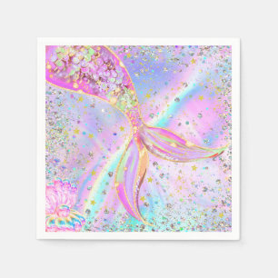 Whimsical Mermaid Under the Sea Birthday Party Napkin