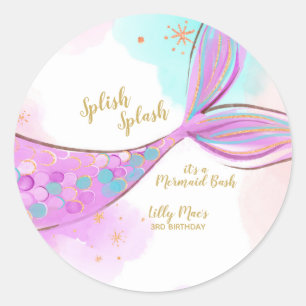Whimsical Mermaid Under The Sea Round Sticker