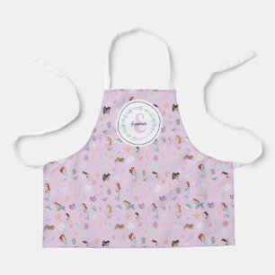 Whimsical Mermaids Monogram Apron
