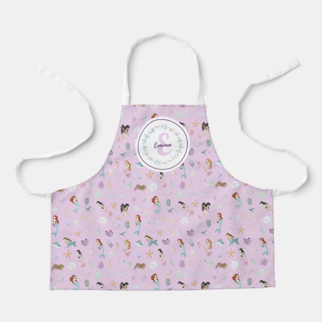 Whimsical Mermaids Monogram Apron (Front)