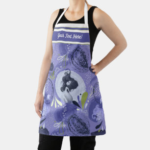Whimsical Mermaids Purple Abstract Apron