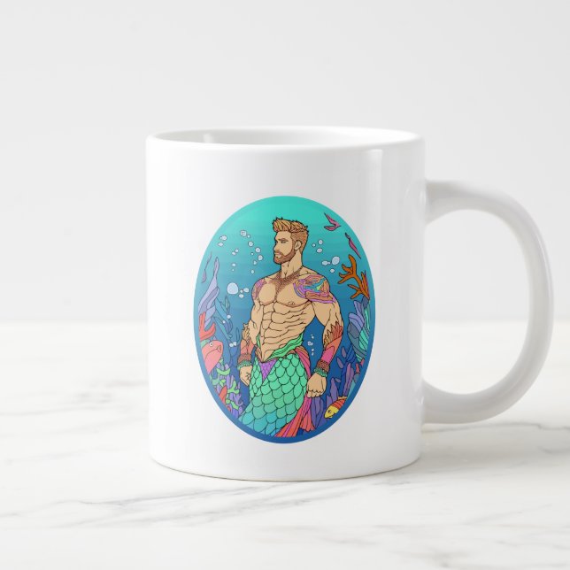 Whimsical Merman Abs Mug (Right)