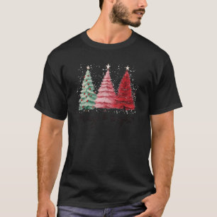 Whimsical Merry Bright Christmas Tree Holiday Desi T-Shirt