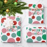 Whimsical Merry & Bright Modern Colourful Polka Do Wrapping Paper Sheet<br><div class="desc">Merry and bright festive typography pattern with letters and circles in pink,  red,  and green colours.</div>