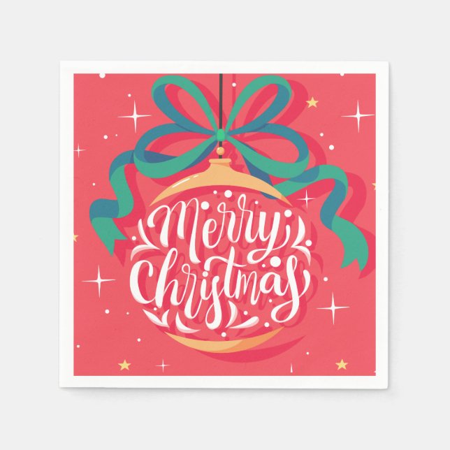 Whimsical Merry Christmas | Christmas Napkin (Front)