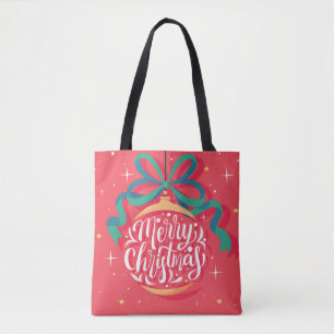 Whimsical Merry Christmas   Christmas Tote Bag