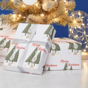 Whimsical Merry Christmas Gnome  Wrapping Paper