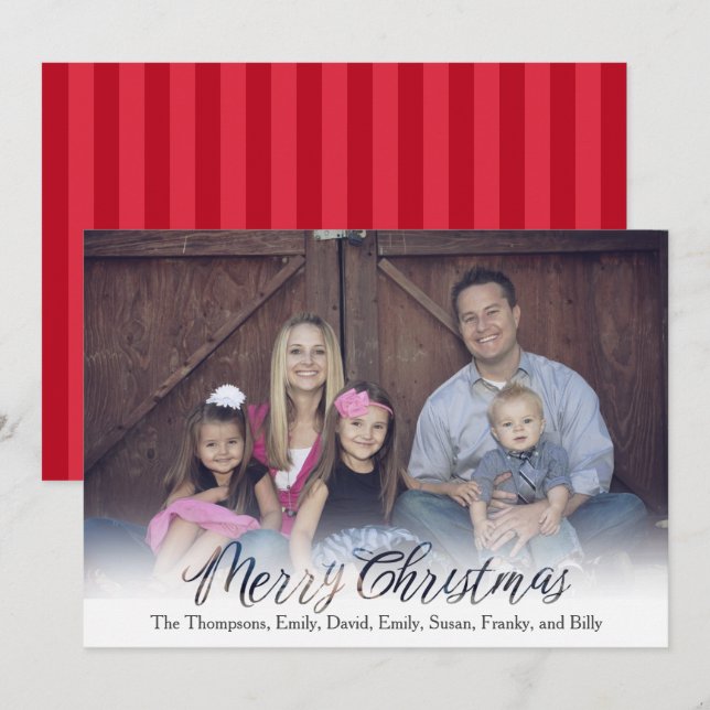 Whimsical Merry Christmas Photo Cards 1 Photo (Front/Back)
