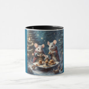 Whimsical Mice Tea party at Christmas  Mug