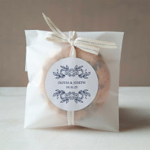 Whimsical Midnight Blue Hand Drawn Floral Wedding