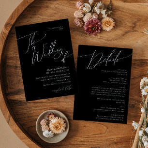 Whimsical Minimal Script All In One Wedding Of Invitation