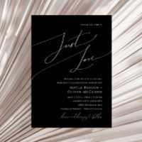 Whimsical Minimal Script | Black Just Love Wedding