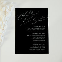Whimsical Minimal Script Black Schedule of Events