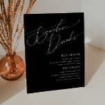 Whimsical Minimal Script | Black Signature Drinks Pedestal Sign<br><div class="desc">This whimsical minimal script | black signature drinks pedestal sign is perfect for your classic simple black and white minimal modern boho wedding. The design features elegant, delicate, and romantic handwritten calligraphy lettering with formal shabby chic typography. The look will go well with any wedding season: spring, summer, fall, or...</div>