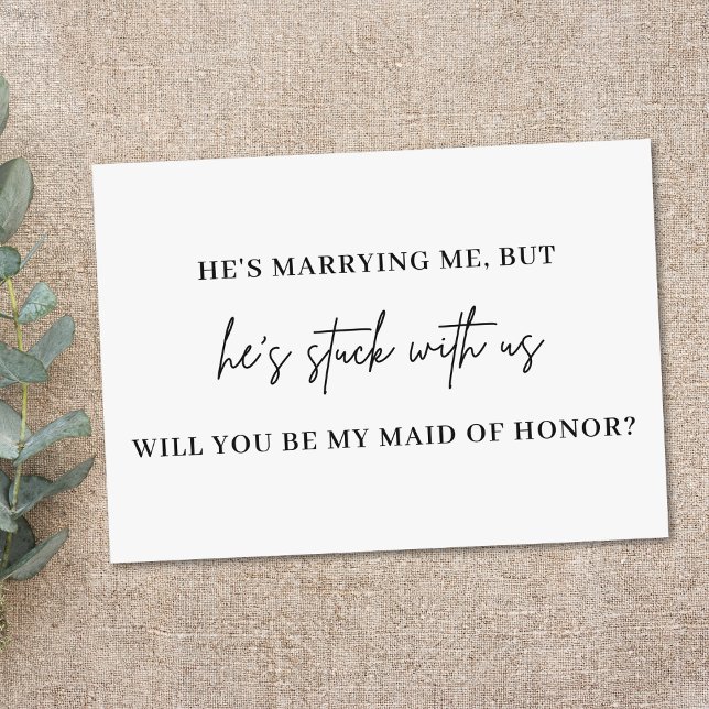 Whimsical Minimal Script Bridesmaid Proposal Card (Creator Uploaded)
